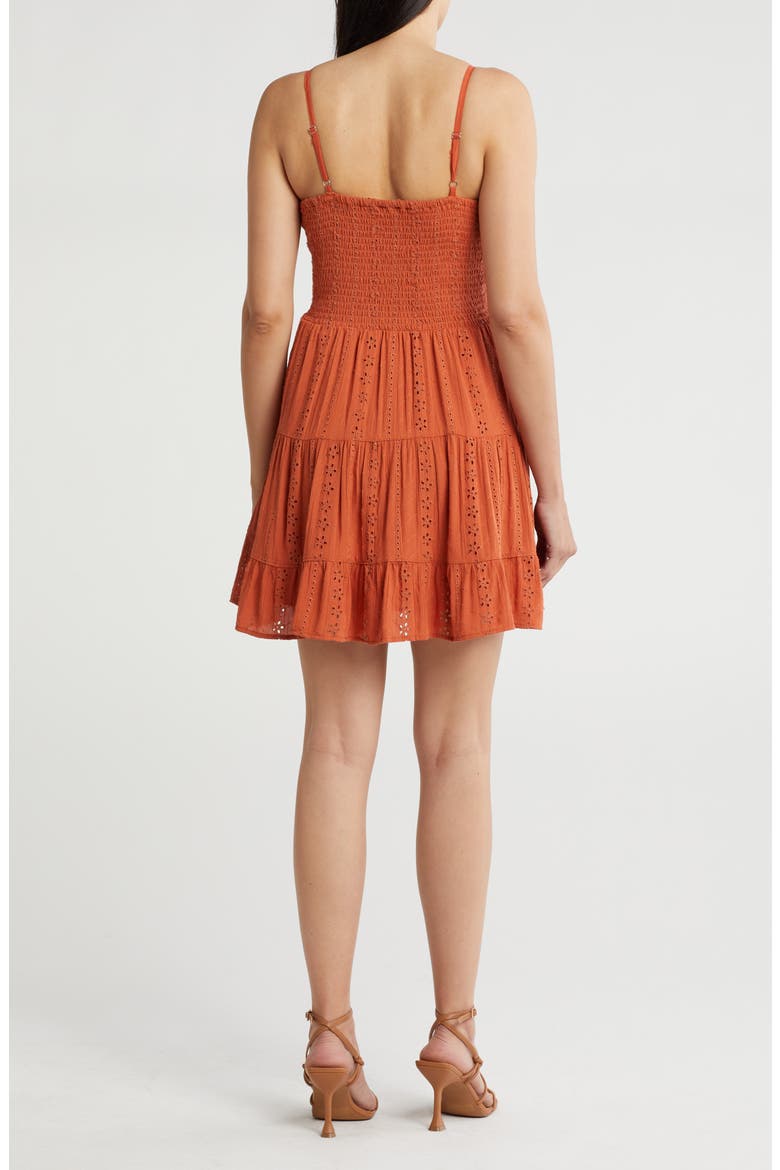 Twist Front Eyelet Dress, Alternate, color, SIENNA
