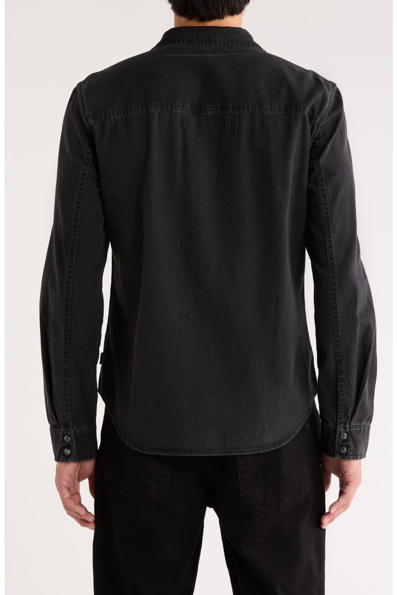 Marshall Coated Western Snap-Up Shirt, Alternate, color, BLACK
