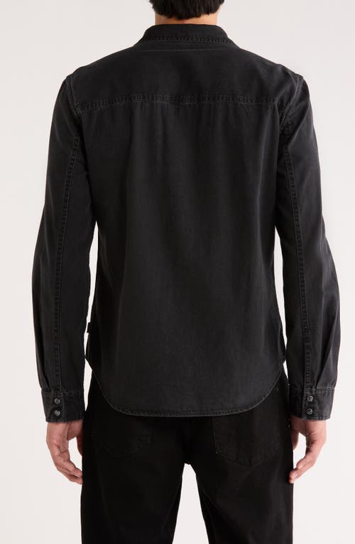 John Varvatos Marshall Coated Western Snap-up Shirt In Black