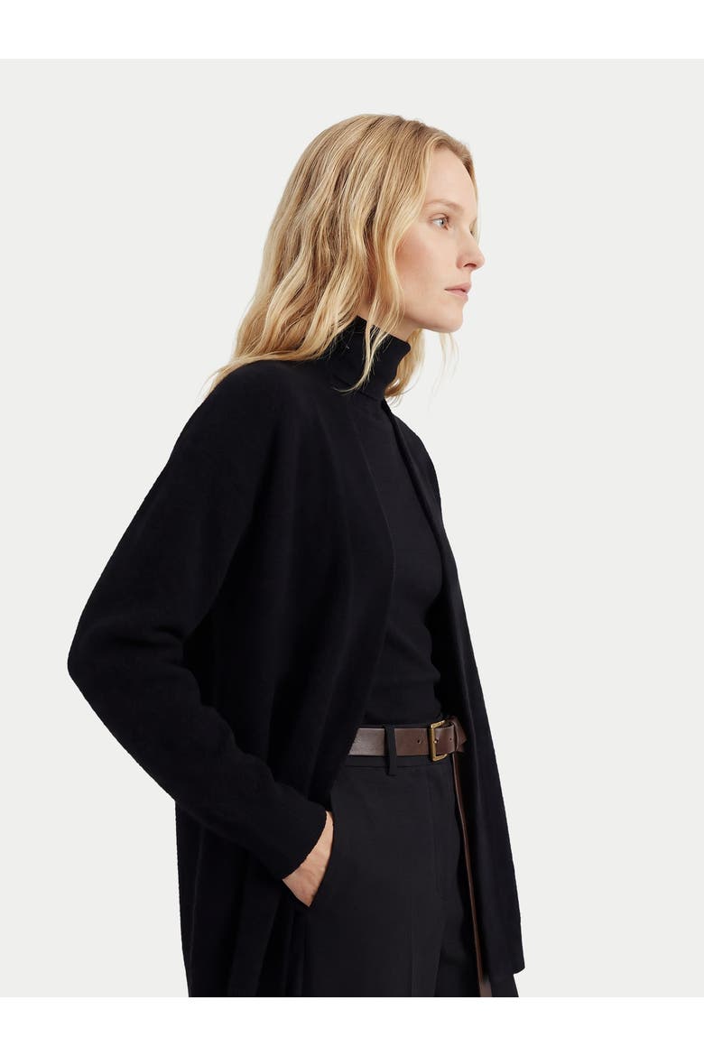Cashmere Open-Front Cardigan, Alternate, color, black