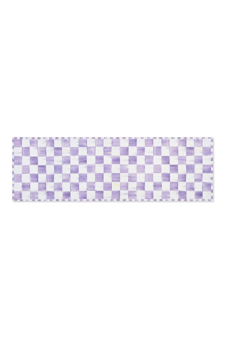 Violet Checkerboard Machine Washable Runner Rug, Main, color, VIOLET