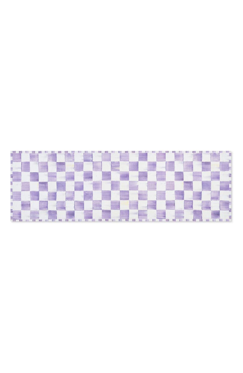 MACKENZIE CHILDS Violet Checkerboard Machine Washable Runner Rug, Main, color, Violet