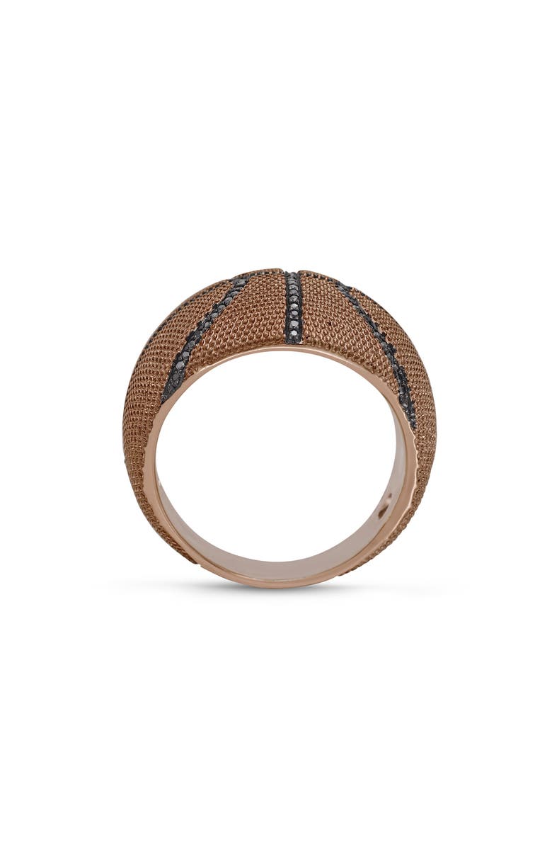 LuvMyJewelry Slam Dunk Basketball Sterling Silver & Black Diamond Men Ring, Alternate, color, Brown