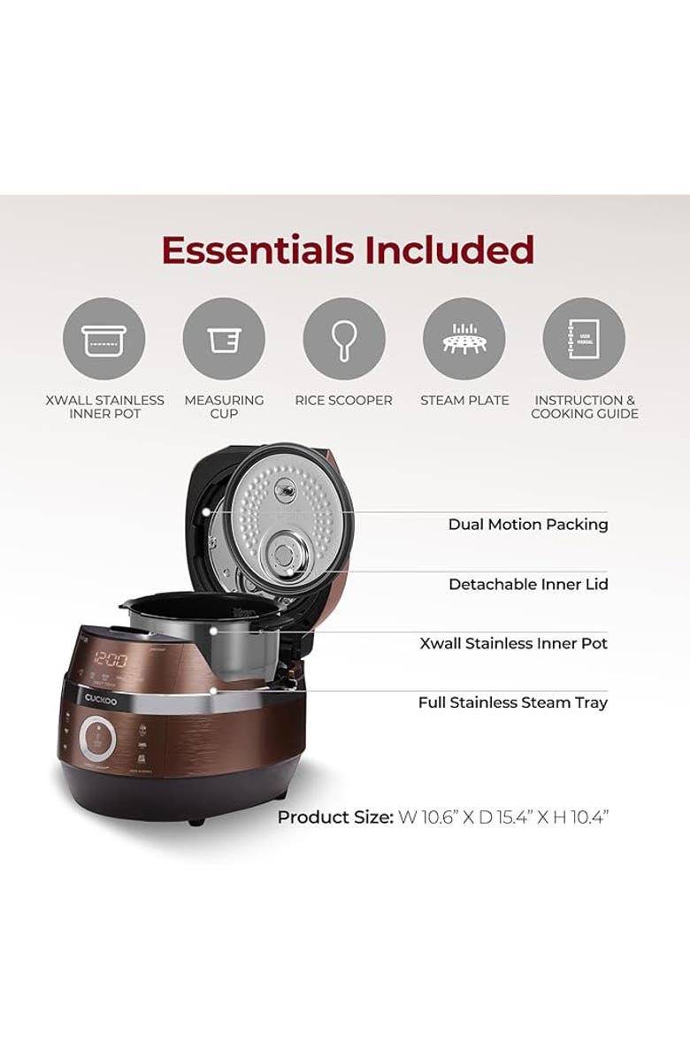 Cuckoo CRP-JHR0609F Heating Pressure Rice Cooker, Alternate, color, Black