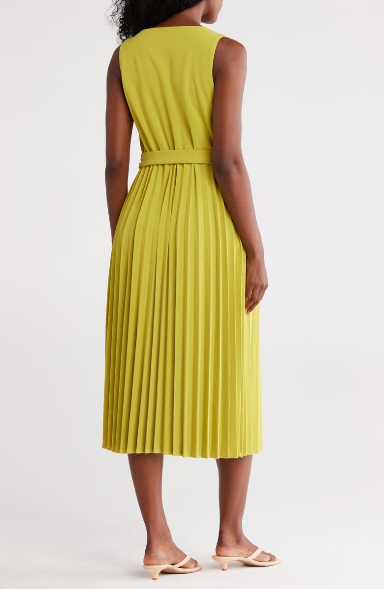 Cowl Neck Sleeveless Pleated A-Line Dress