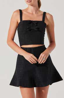 ASTR the Label Kiona Diamante Tweed Crop Top