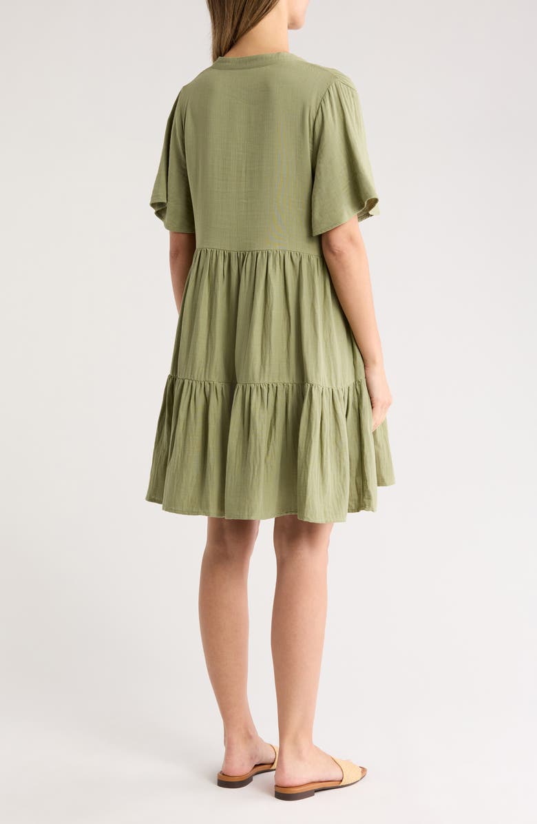 Caslon<sup>®</sup> Easy Tiered Minidress, Alternate, color, Olive Acorn