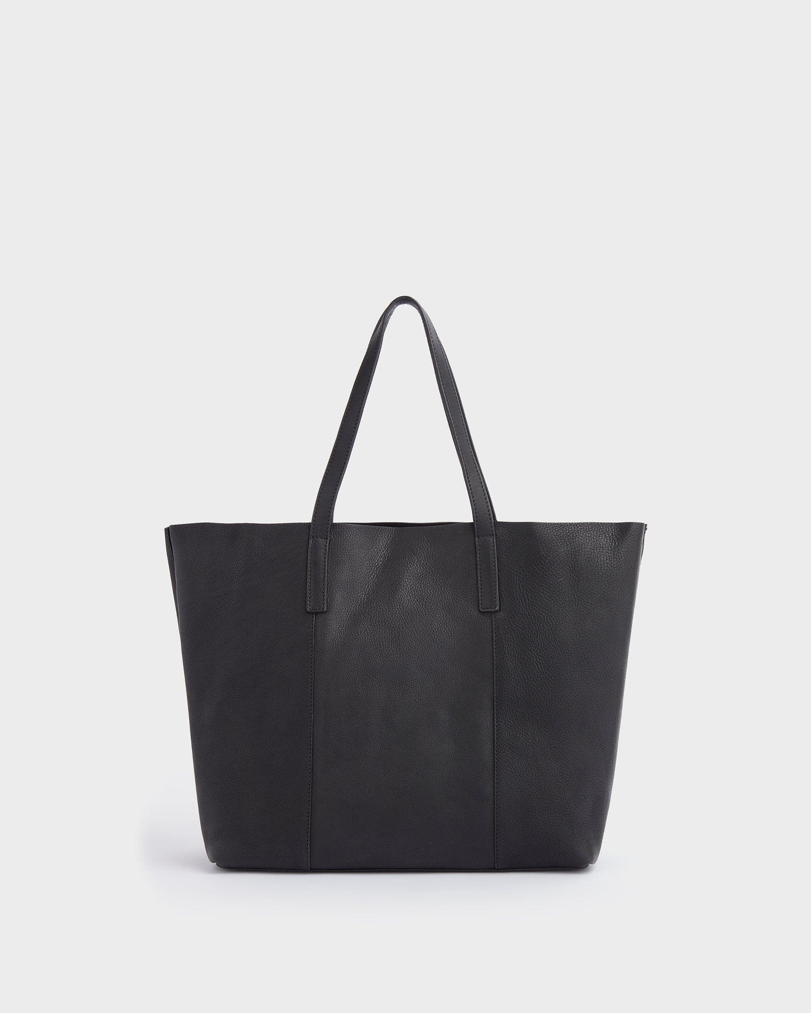 Osprey London The Vintage Santa Fe Leather Tote Bag, Alternate, color, Black