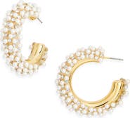 NATASHA Faux Pearl Hoop Earrings
