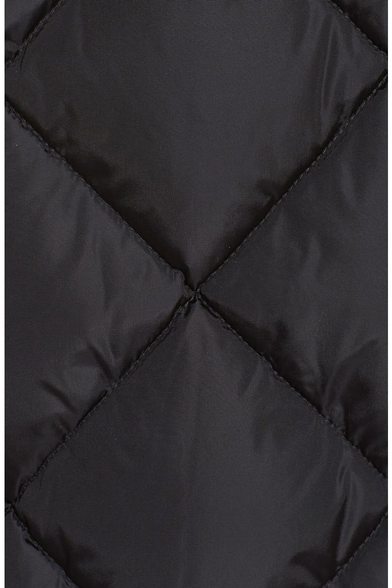 'Vauloge' Long Peplum Hem Down Coat, Alternate, color, BLACK