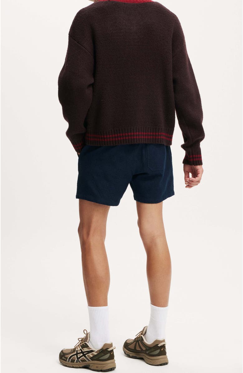 Cotton On Men's Elevated Easy Short, Alternate, color, True Navy Diamond Grid Knit