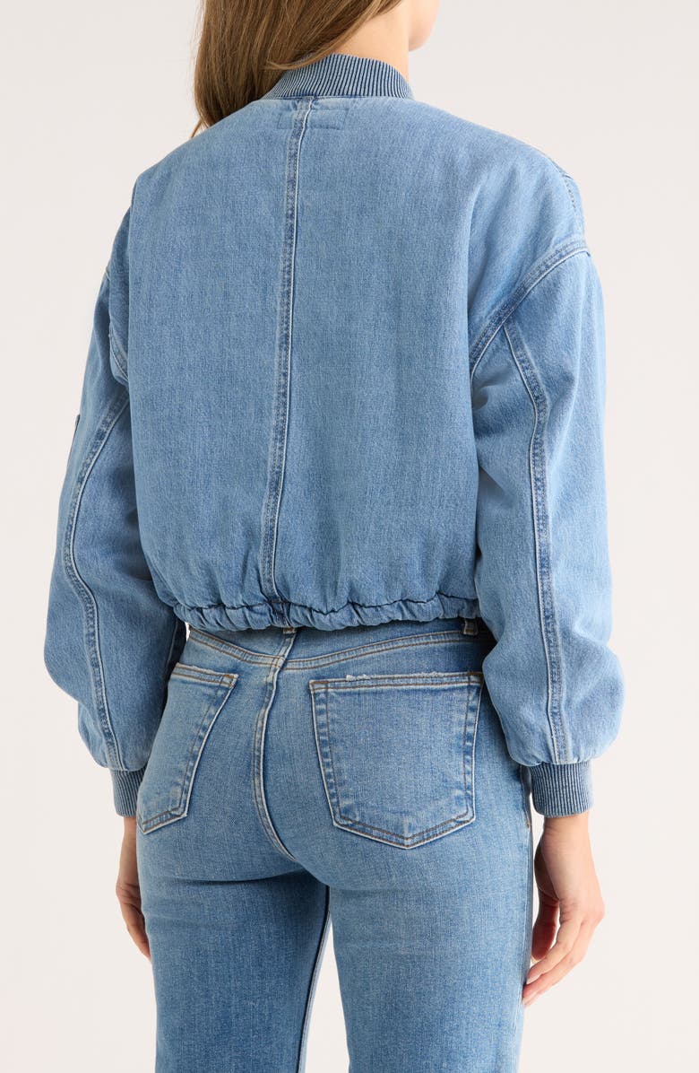 BLANKNYC Faux Shearling Lined Denim Bomber Jacket, Alternate, color,