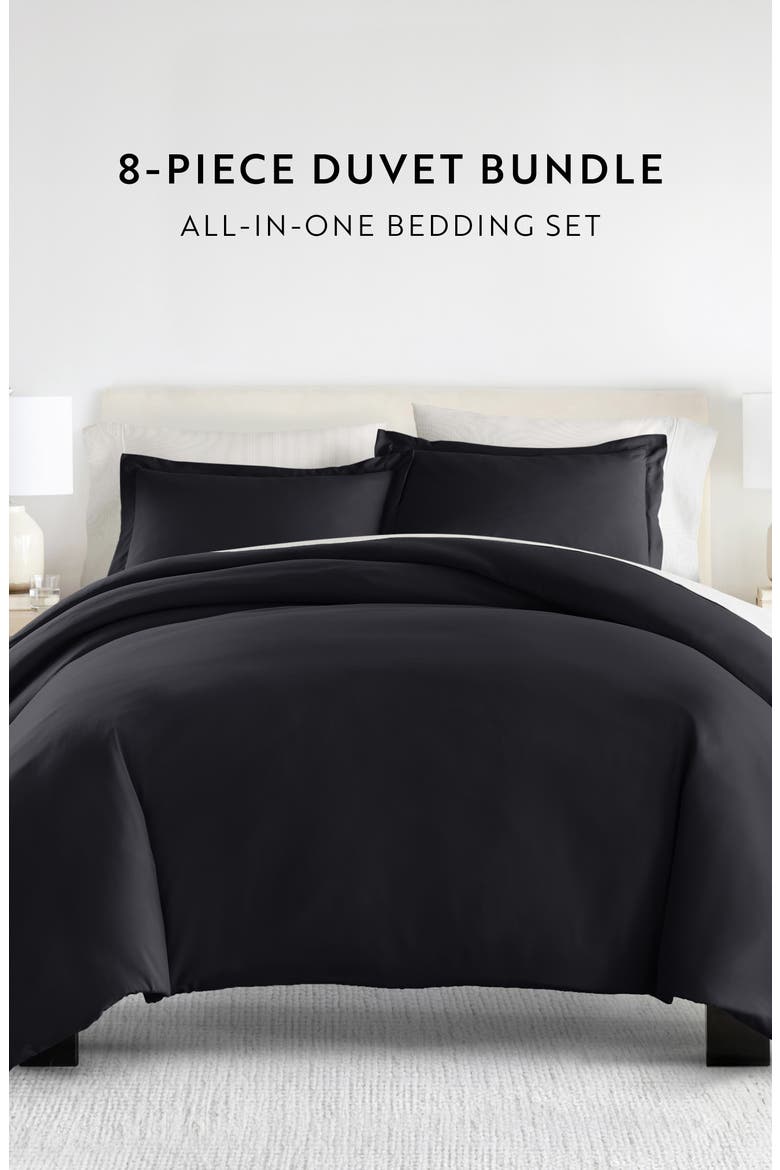 Bundle Duvet Set, Alternate, color, BLACK