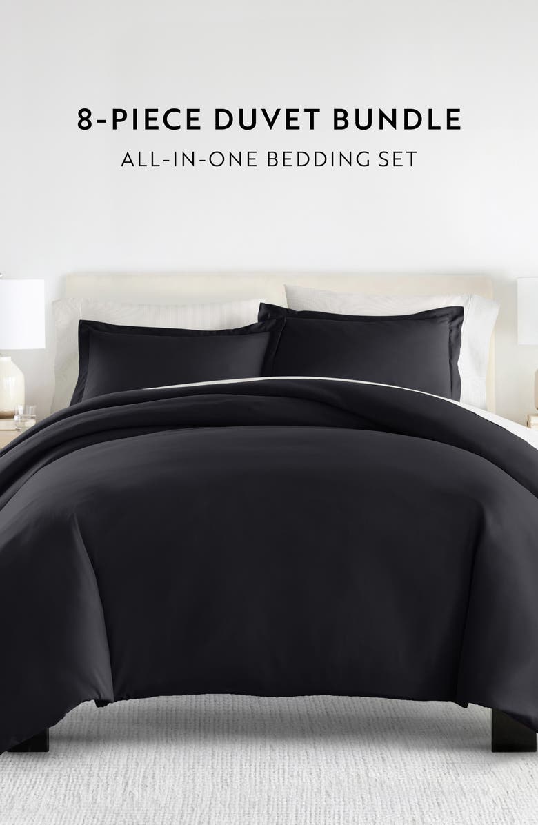 HOMESPUN Bundle Duvet Set, Alternate, color, Black