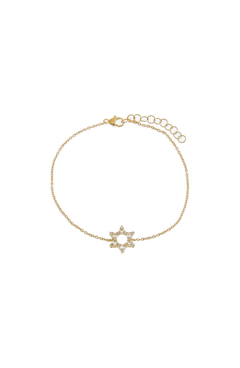 BY ADINA EDEN Diamond Baguette Star Of David Bracelet 14K, Main, color, 