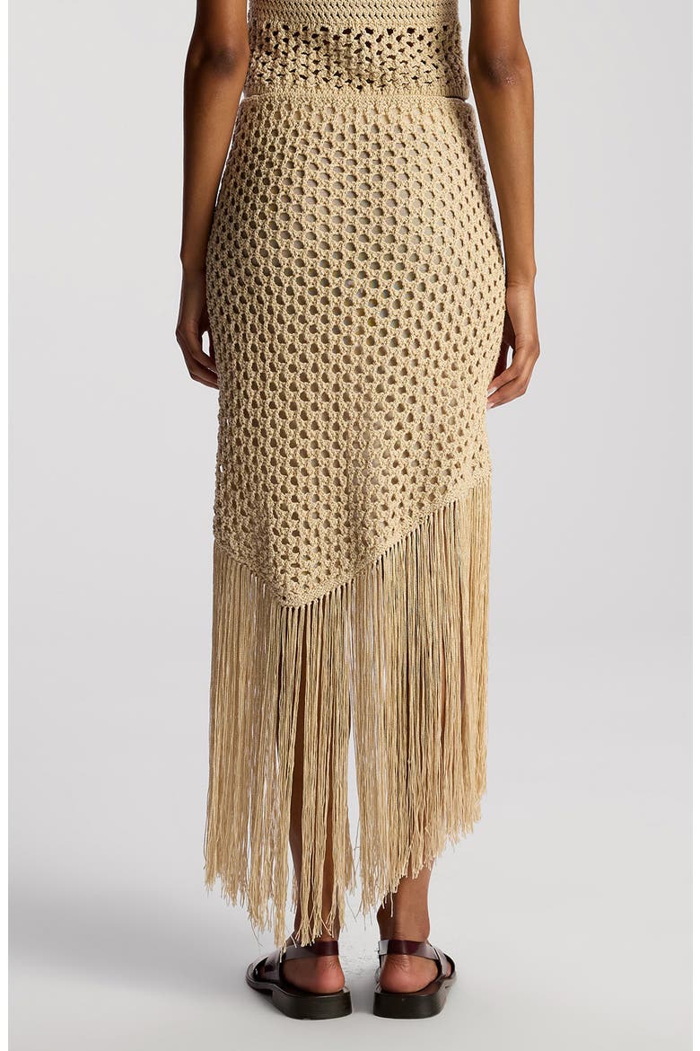 Leona Asymmetric Fringe Crochet Skirt, Alternate, color, PAMPAS