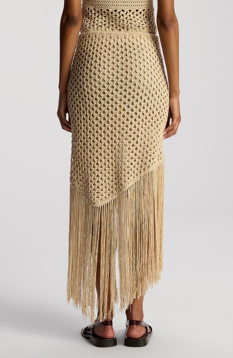 A.L.C. Leona Asymmetric Fringe Crochet Skirt, Alternate, color,