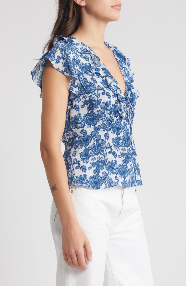 Rails Carmine Floral Flutter Sleeve Top, Alternate, color, Chambray Floral