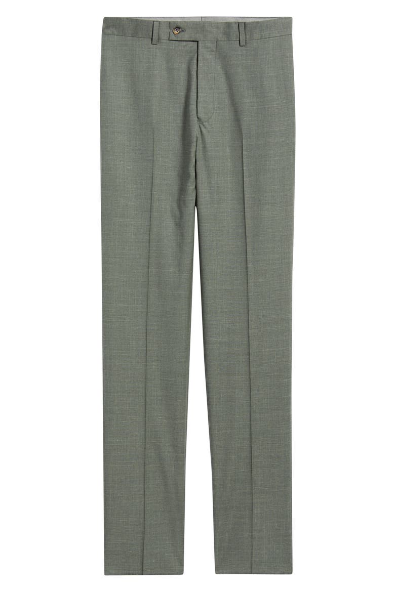 Patrick Stretch Tropical Wool, Silk & Linen Blend Pants, Alternate, color, OLIVE