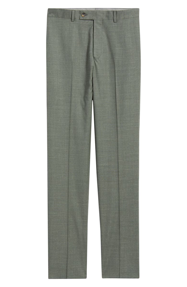 Jack Victor Patrick Stretch Tropical Wool, Silk & Linen Blend Pants, Alternate, color, Olive