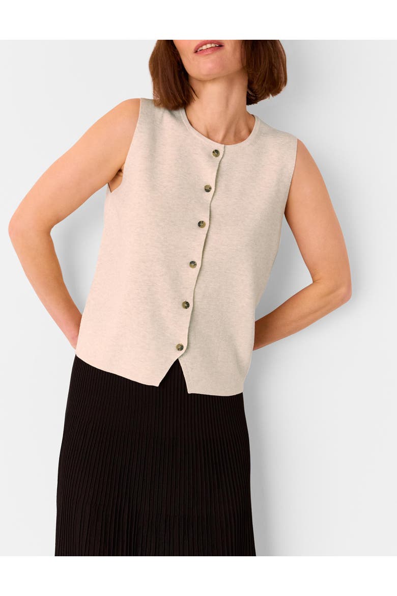 Lucy Button Front Knit Tank, Alternate, color, Oatmeal