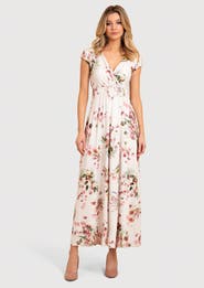 Alie Street London Sophia V-Neck Short Sleeve Maxi Dress