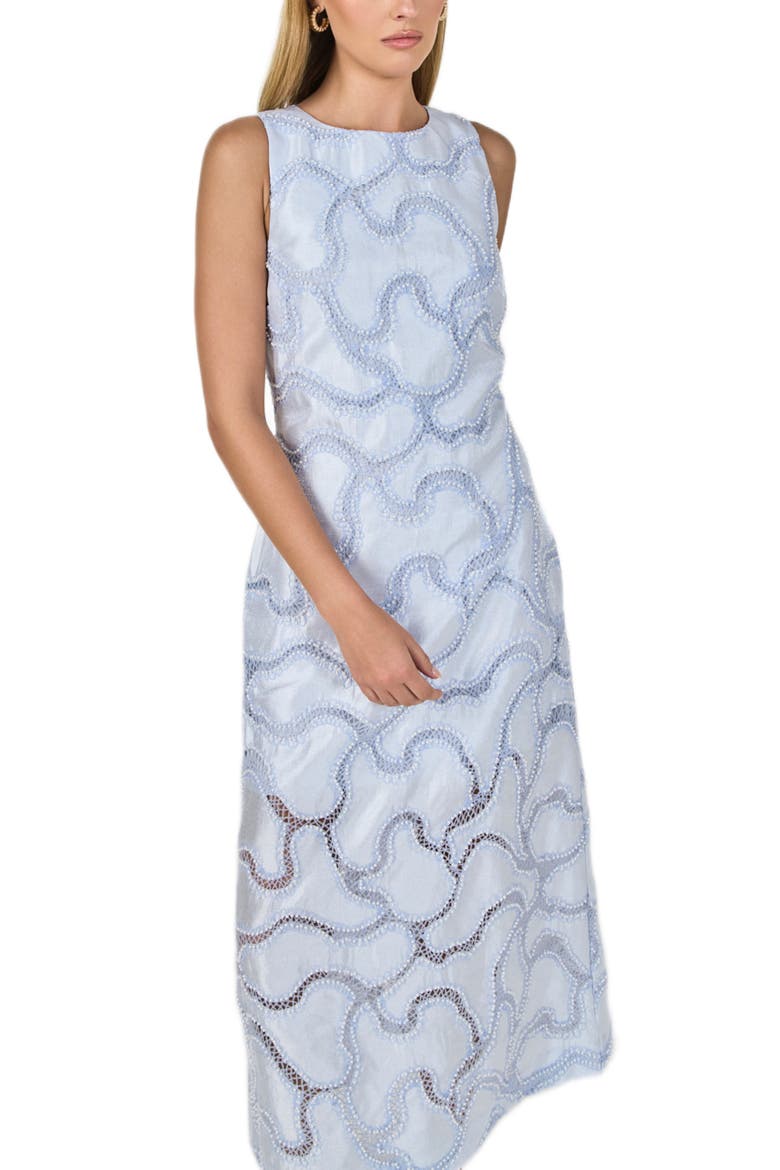Beaded Embellishment Sleeveless Dress, Alternate, color, POWDER BLUE