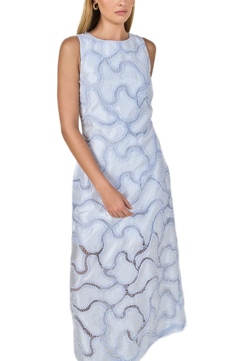 Endless Rose Beaded Embellishment Sleeveless Dress, Alternate, color, Powder Blue