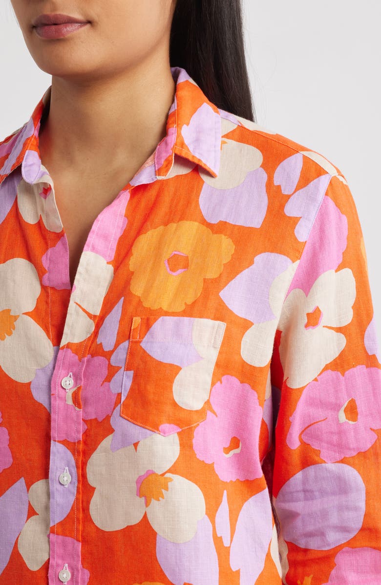 Frank & Eileen Eileen Relaxed Button-Up Shirt, Alternate, color, Large Floral Pink Orange