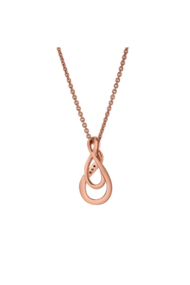 Sorelle Sterling Silver 0.03 Ct Diamond Twist Pendant Necklace, Alternate, color, Pink Rhodium Sterling Silver