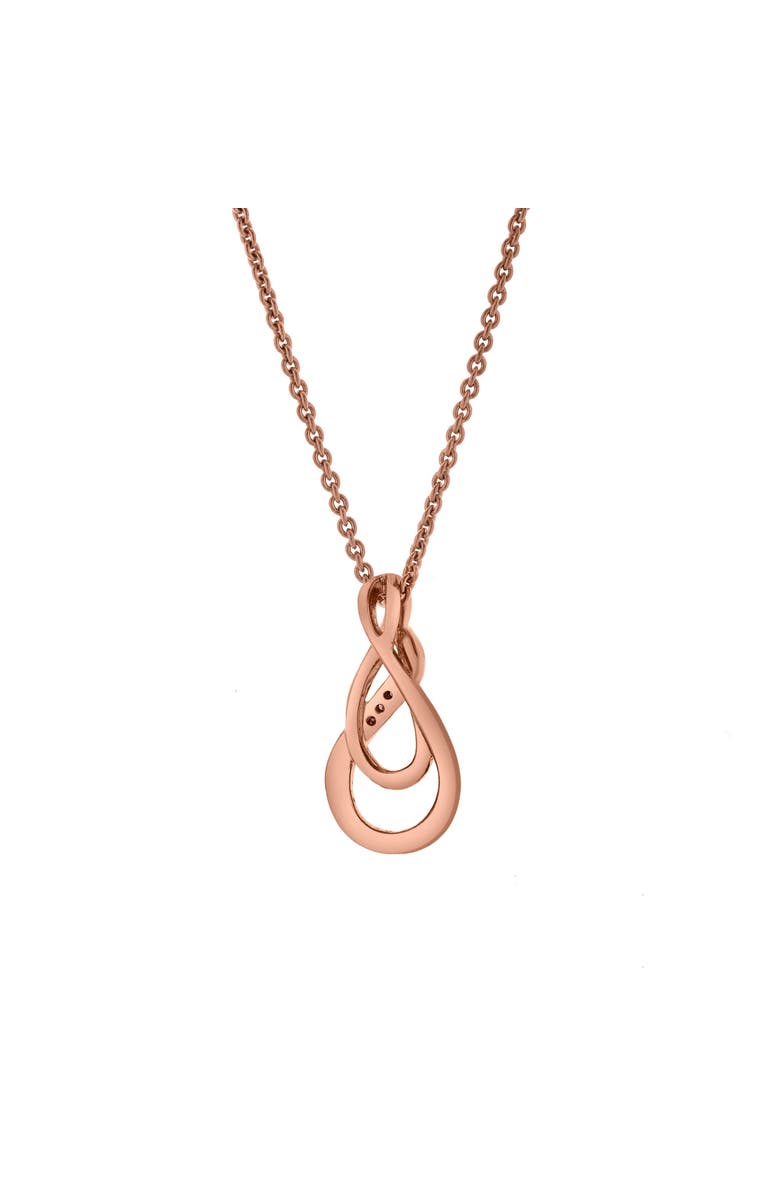 LuvMyJewelry Sorelle Sterling Silver 0.03 Ct Diamond Twist Pendant Necklace, Alternate, color, Pink Rhodium Sterling Silver