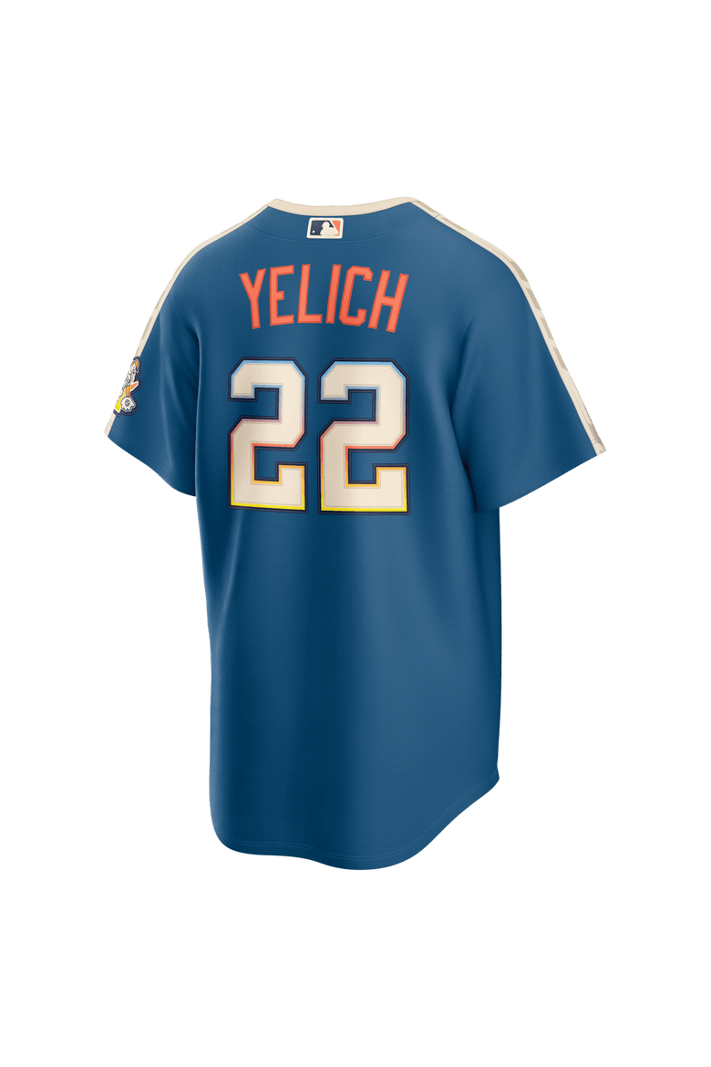 Men's Nike Christian Yelich Mineral Blue Milwaukee Brewers 2026 City Connect Stadium Jersey, Alternate, color, Mineral Blue