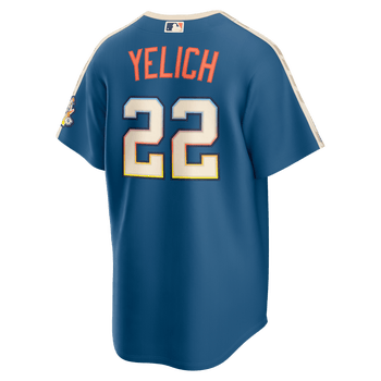 Nike Men's Nike Christian Yelich Mineral Blue Milwaukee Brewers
