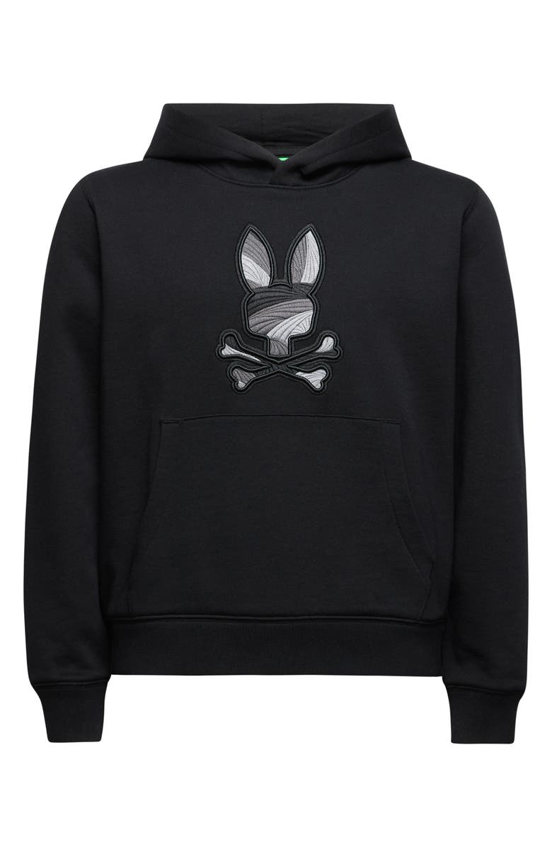 Psycho Bunny Kids' Embroidered Hoodie, Main, color, Black