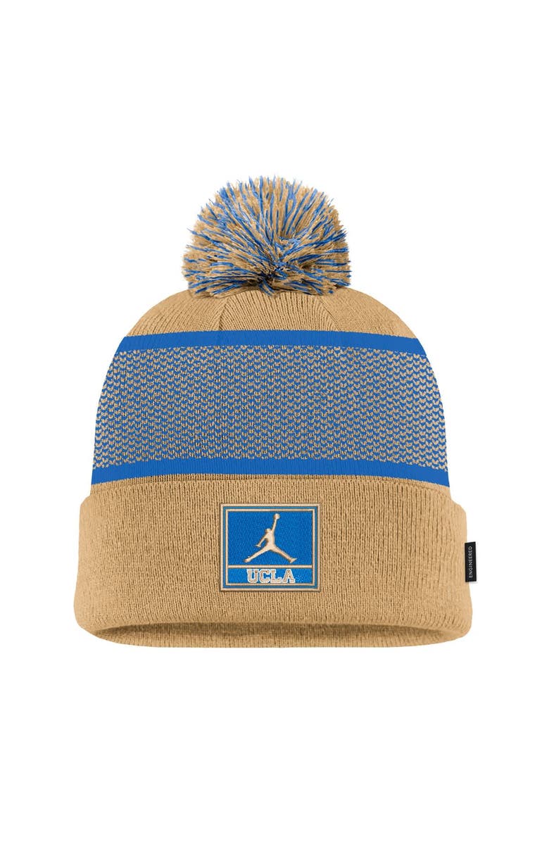 Nike Youth Nike Gold UCLA Bruins 2024 Sideline Peak Cuffed Knit Hat with Pom, Alternate, color, Gold