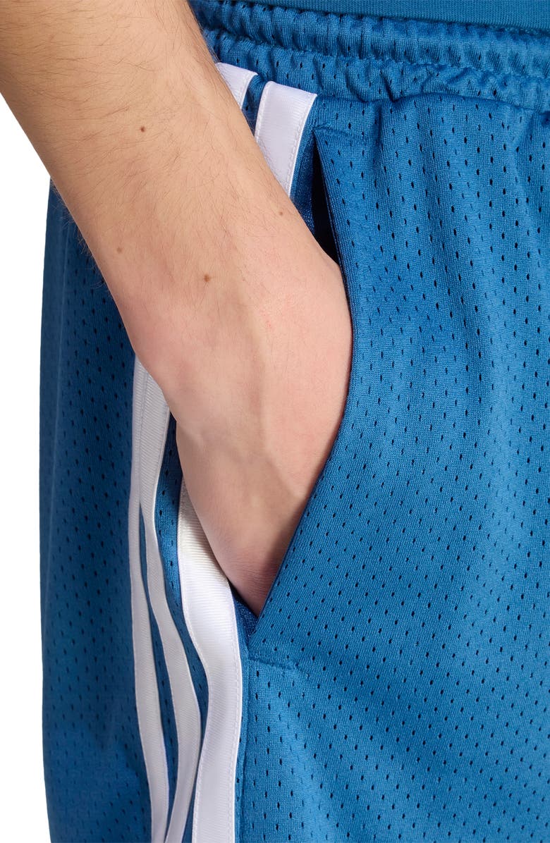 adidas Stadium Mesh Shorts, Alternate, color, Dusky Petrol/ Ray Blue/ White