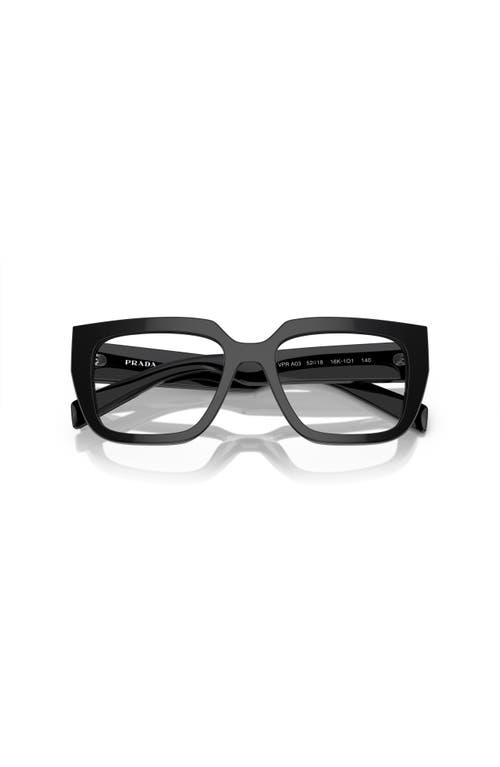 Prada 52mm Irregular Optical Glasses In Black