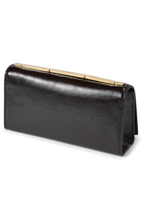 Veronica Beard Barre Patent Leather Clutch In Black