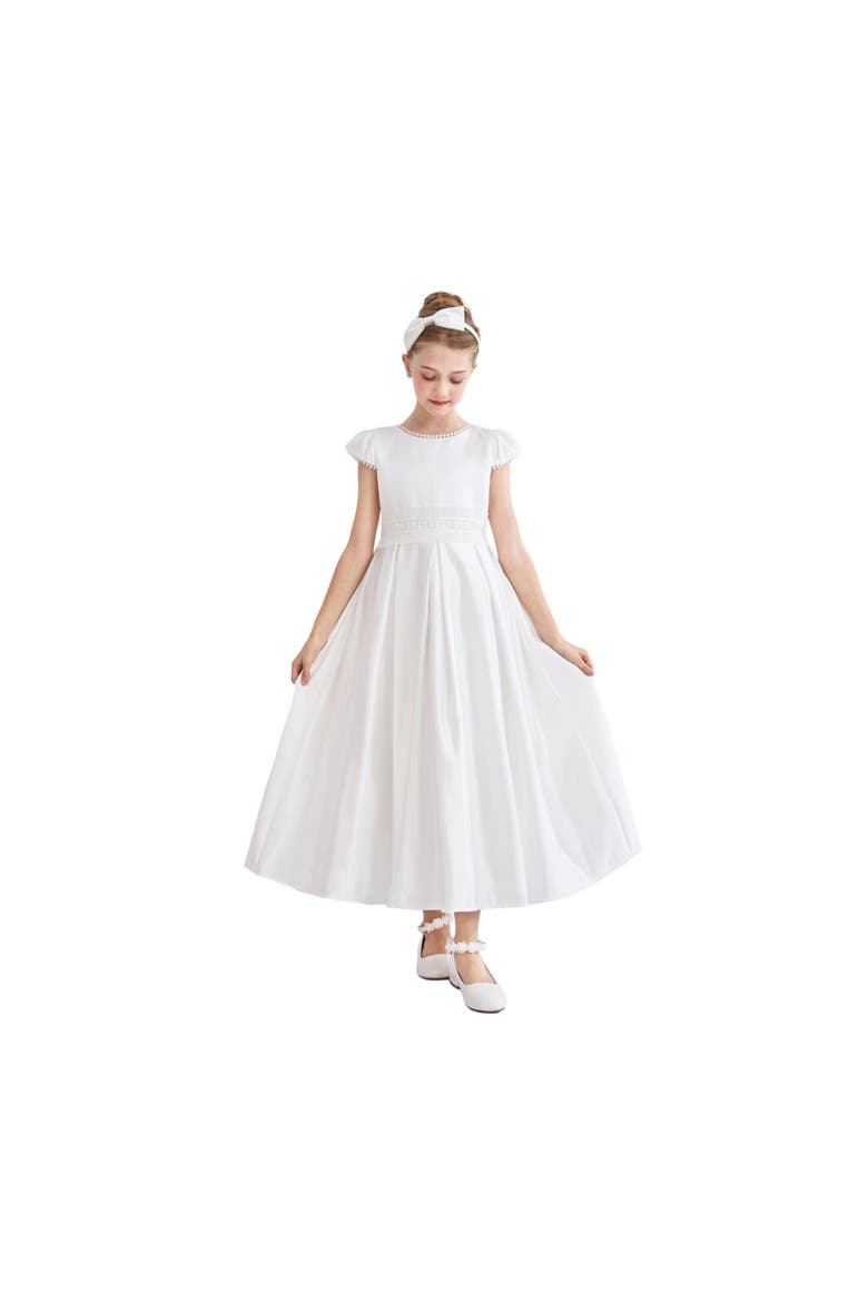 Dalmira Puff Sleeve Formal Dress, Alternate, color, White