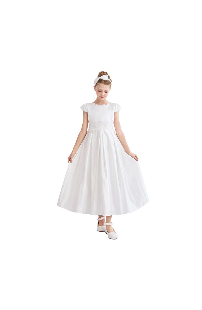 Tulleen Dalmira Puff Sleeve Formal Dress, Alternate, color, White