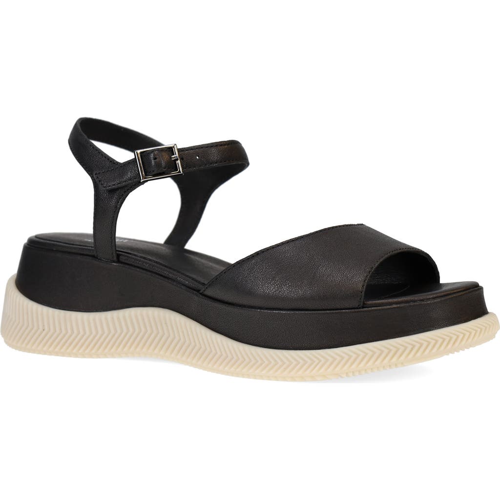 Eileen Fisher Ario Sporty Leather Wedge Sandals