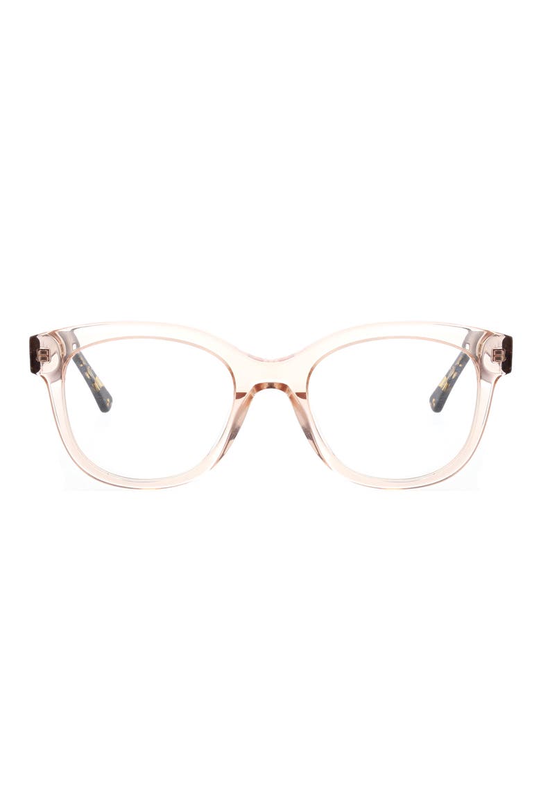 49mm Square Reading Glasses, Main, color, CRYSTAL BLUSH