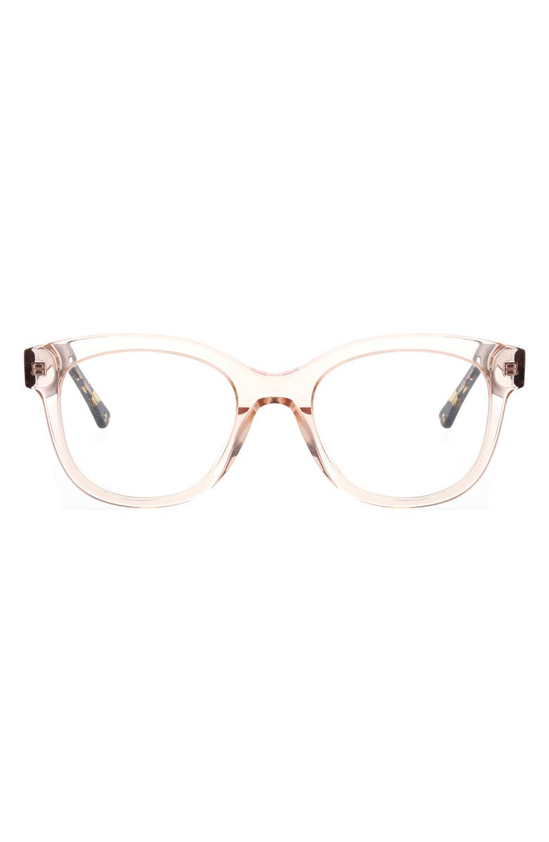 Oscar de la Renta 49mm Square Reading Glasses, Main, color, Crystal Blush