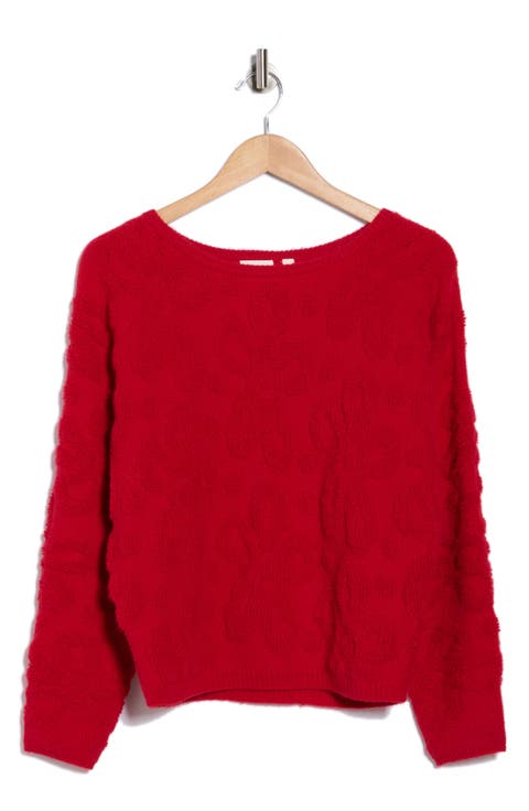 Textured Boat Neck Sweater