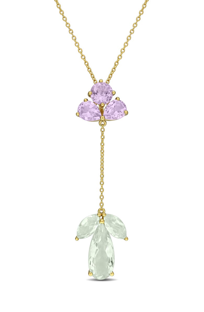 DELMAR Rose de France Green Quartz & Amethyst Lariat Necklace, Main, color, Purple Multi