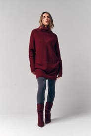 Le Fafo Slouch Neck Dolman Sweater Dress