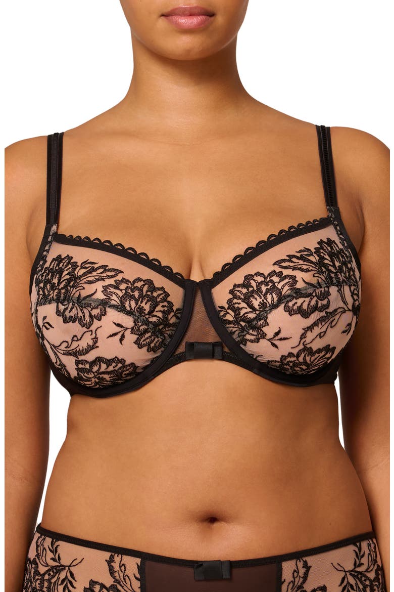 Romance Underwire Sheer Full Cup Bra, Main, color, LIGHT TATOO