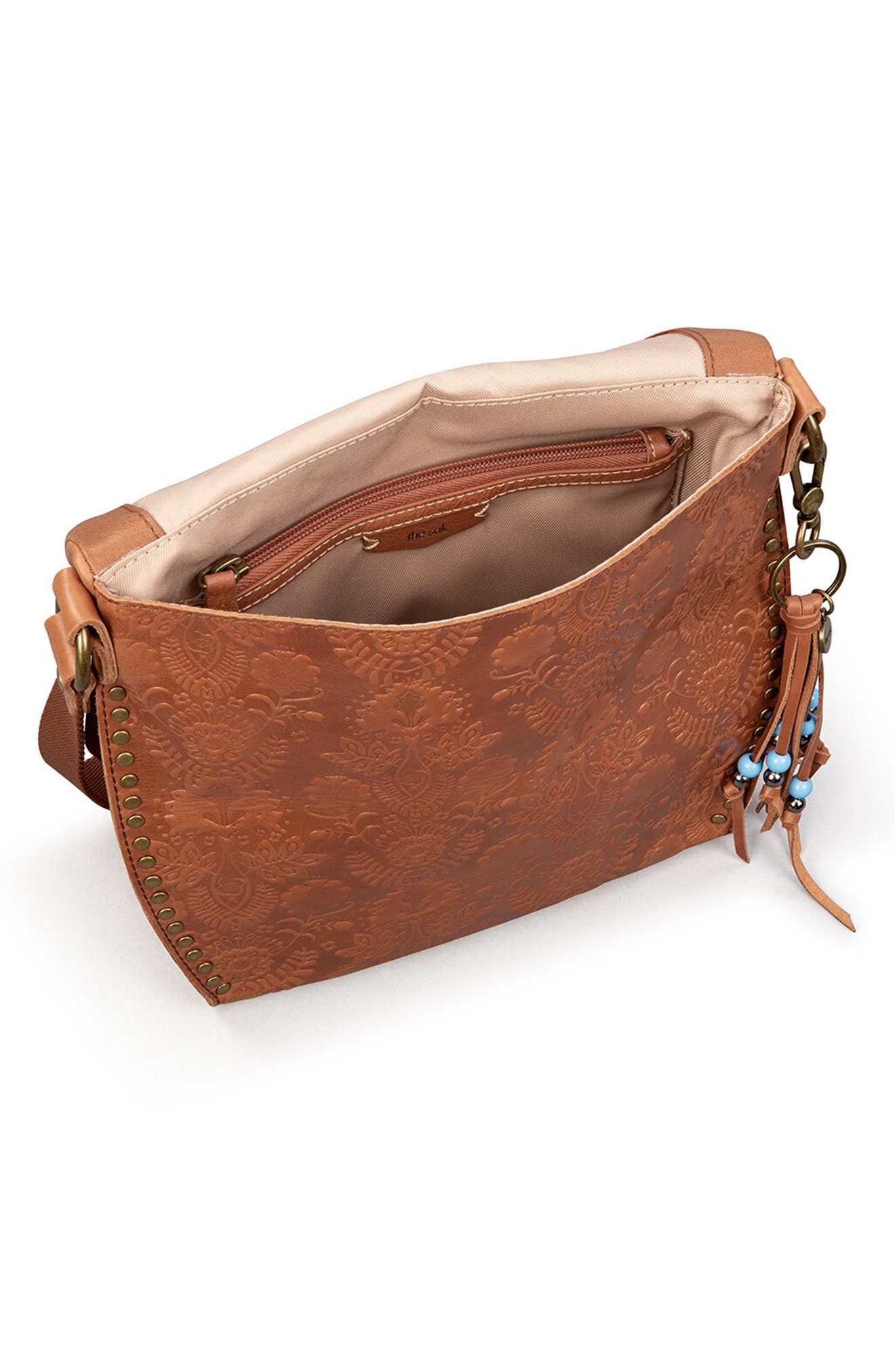 Silverlake Crossbody Bag - Leather, Alternate, color, TOBACCO FLORAL EMBOSSED