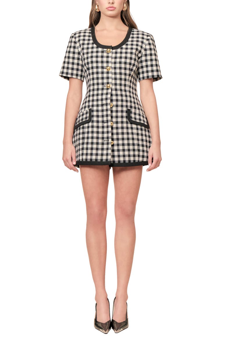 Frances Gingham Wool Jacket, Main, color, BLACK GINGHAM