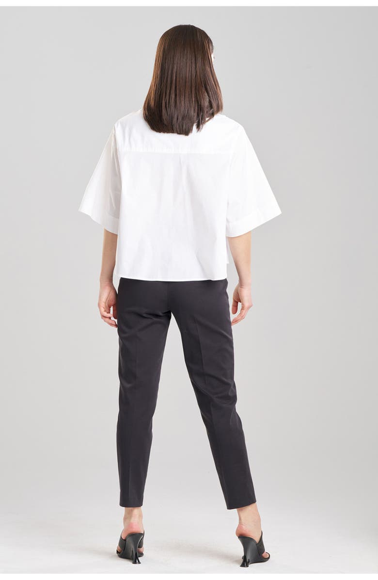 Natori Cotton Poplin Trapeze Shirt w/ Embroidery, Alternate, color, White